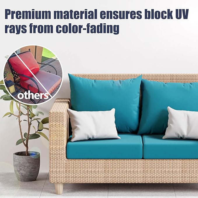 8Pcs Stretch Patio Cushion Covers, Outdoor Couch & Sofa Replacement Slipcovers - Image 3