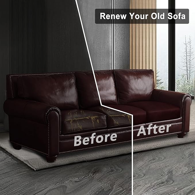 Leather Look Couch Cushion Covers Sofa Seat Slipcovers Sets Couches Furniture - Image 7
