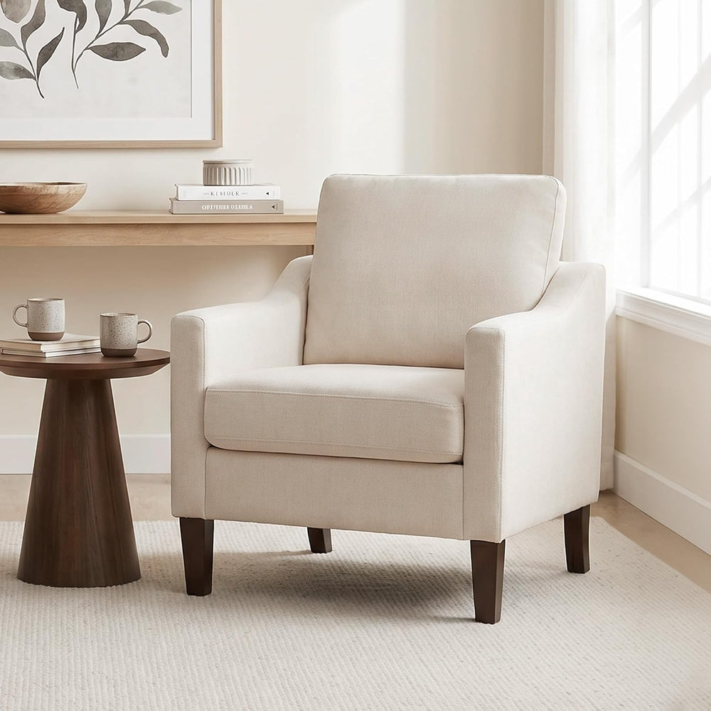 VKNOW Accent Chairs, Modern Upholstered Armchairs, Beige