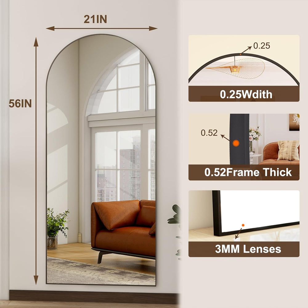 HARRITPURE 56"x21" Arched Full Length Mirror Floor Mirrors