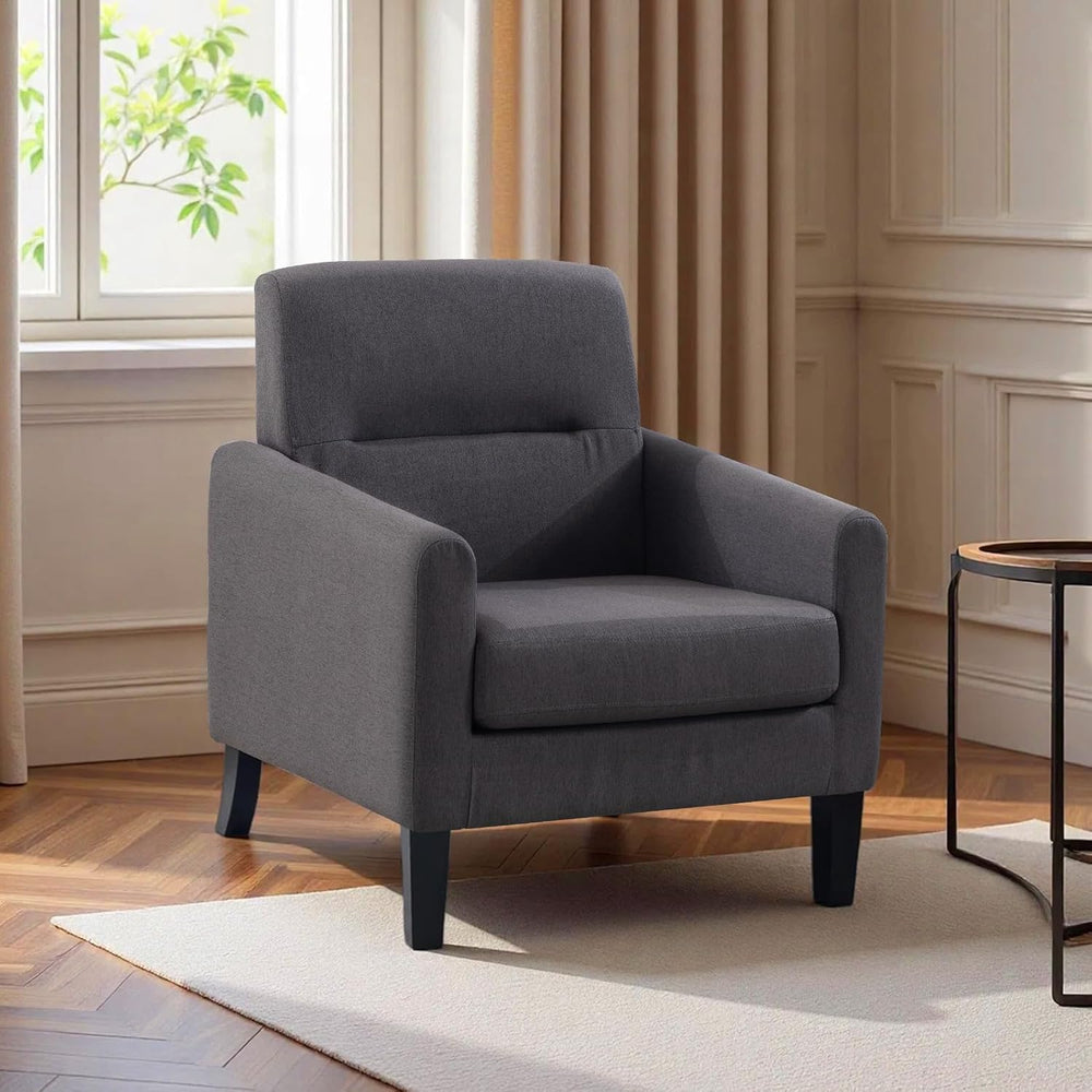 Accent Chair, Mid Century Modern Living Room Chairs Reading Chair Dark Grey
