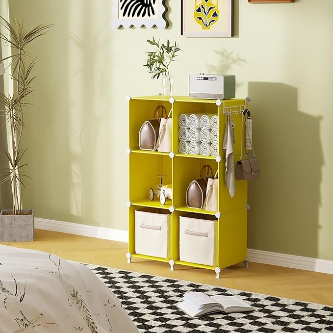 AWTATOS Cube Storage Organizer, 6 Cube Closet Organizers and Storage, DIY - Image 4