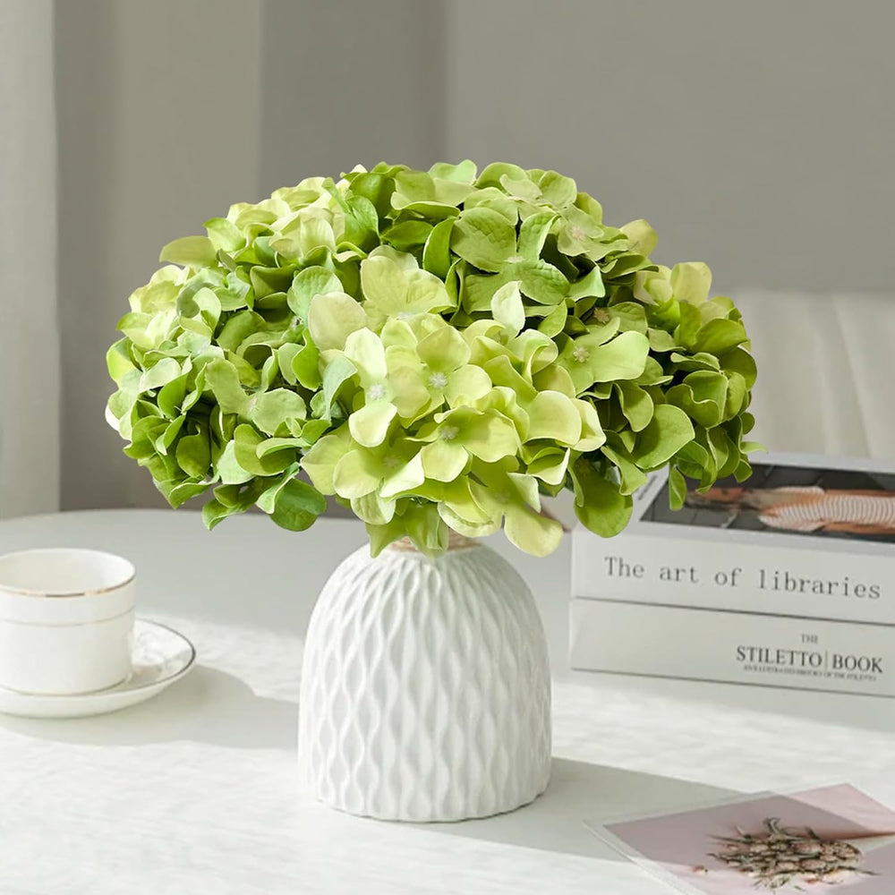 50 Pcs Faux Green Mix Hydrangea Artificial Flowers Bulk Fake Flowers