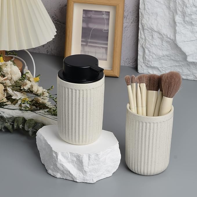 BosilunLife Beige Soap Dispenser Set - Image 2