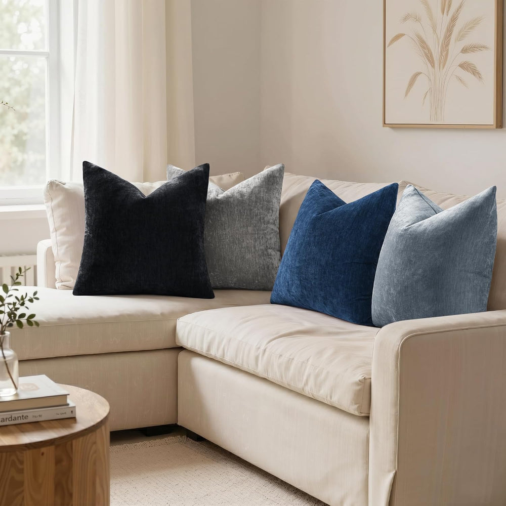decorUhome Christmas Navy Blue Throw Pillow Covers 24X24 Set of 2
