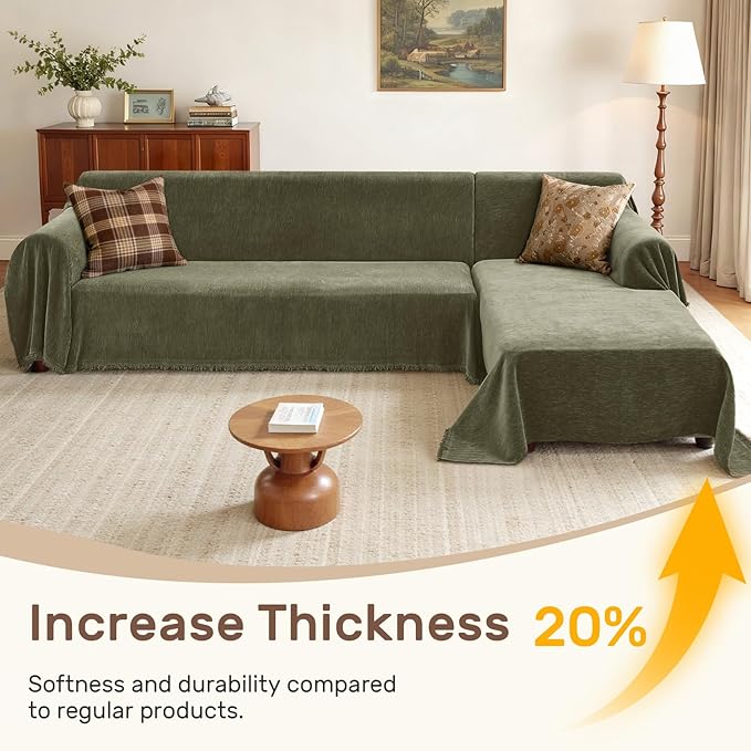 Sectional Couch Covers, 2 Pieces Washable L Shaped Couch Covers Sofa Blanket - Image 3