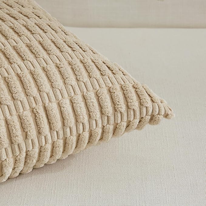 Fancy Homi 4 Packs Tan Decorative Throw Pillow Covers 14x24 Inch - Image 4