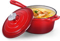 HaSteeL 3 QT Cast Iron Saucepan, Enamel dutch oven by HaSteeL