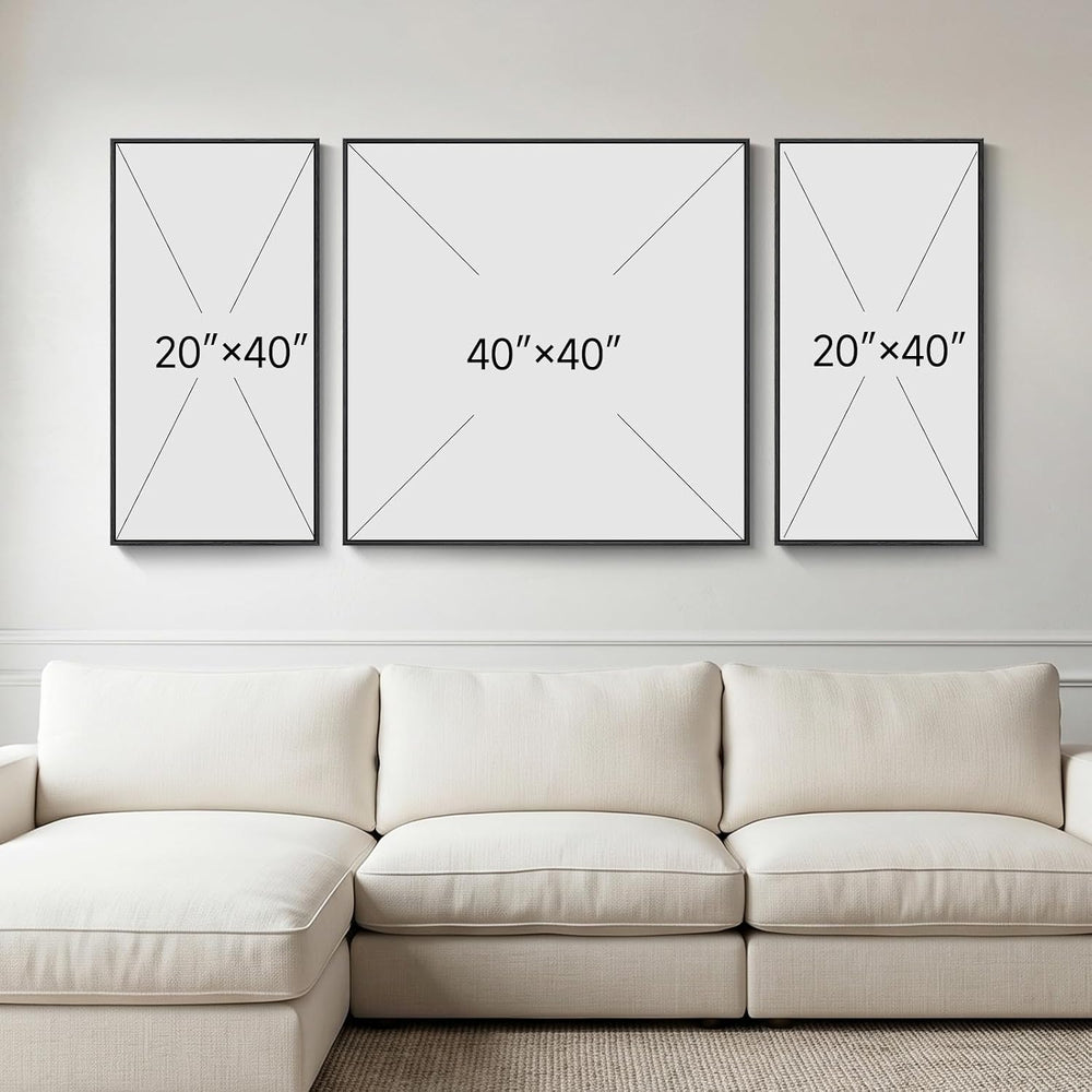 Extra Large Framed Neutral Brown Black Abstract Wall Art for Living Room