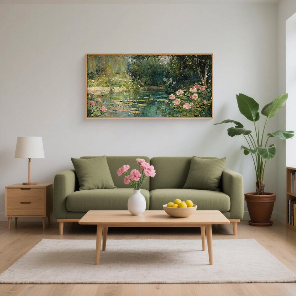 FWIEXA Monet Floral Framed Canvas Wall Art Set, Impressionist Botanical Garde...