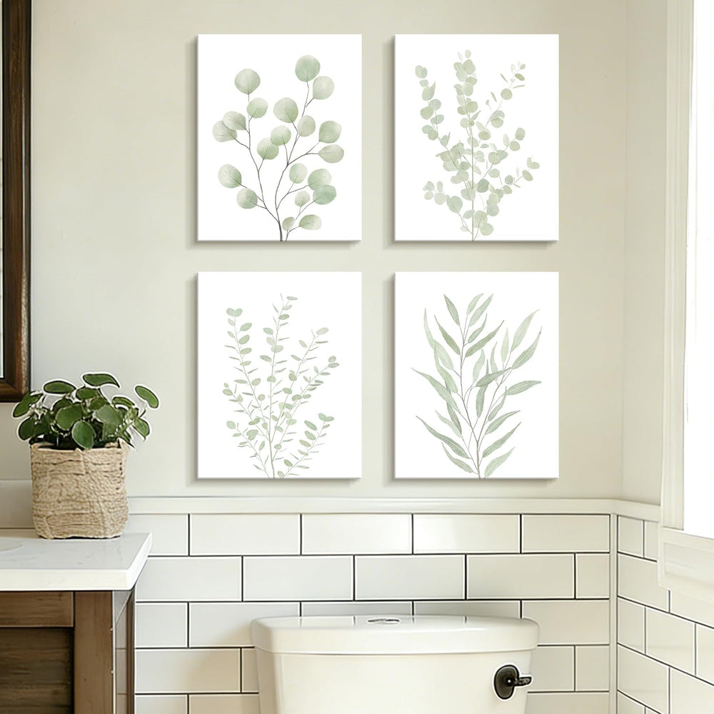 Drsoum Botanical Plant Framed Wall Art Boho Wall Decor for Bathroom Sage Gree...
