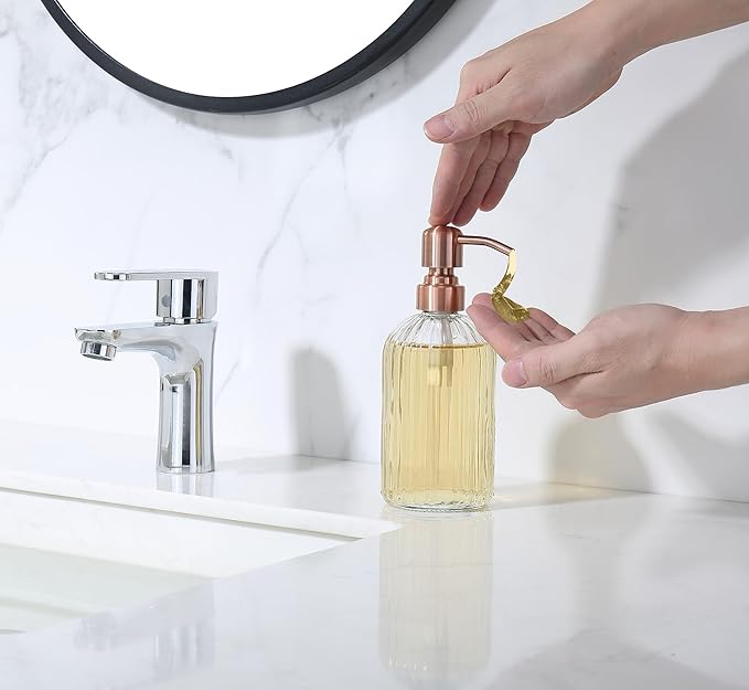 Copper Glass Bathroom Soap Dispenser - Image 4