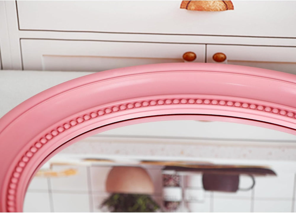 Funerom 20 x 16 inch Pink Wall Mirror Oval Bathroom Mirror Bedroom Mirror