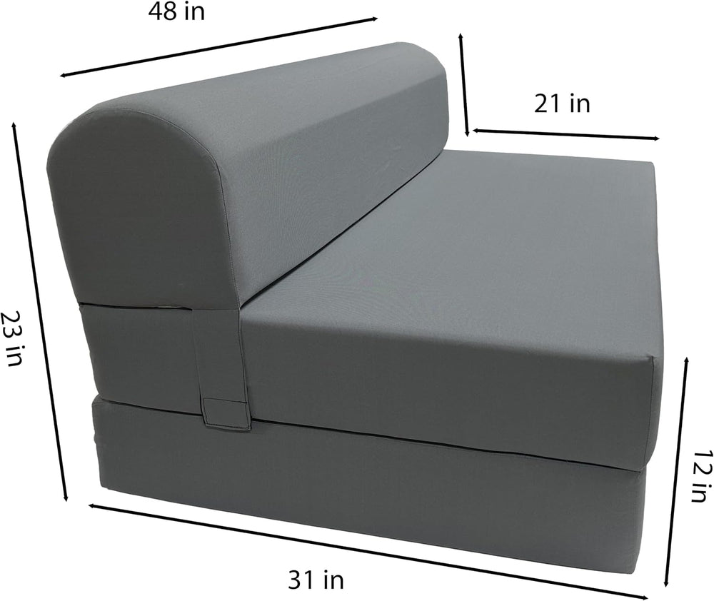 D&D Futon Furniture Gray Sleeper Chair Folding Beds, Convertible Studio S...
