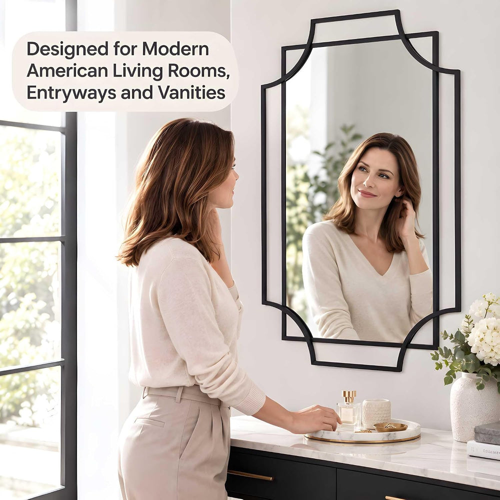 Large Wall Mirrors for Decor, Black Bathroom Mirror 40''X28''