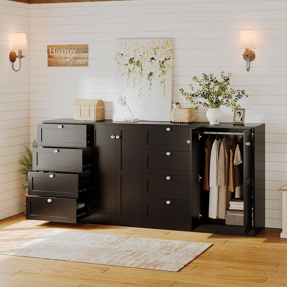 VOWNER 43''H Armoire Wardrobe Closet with 4 Drawers and 2 Doors