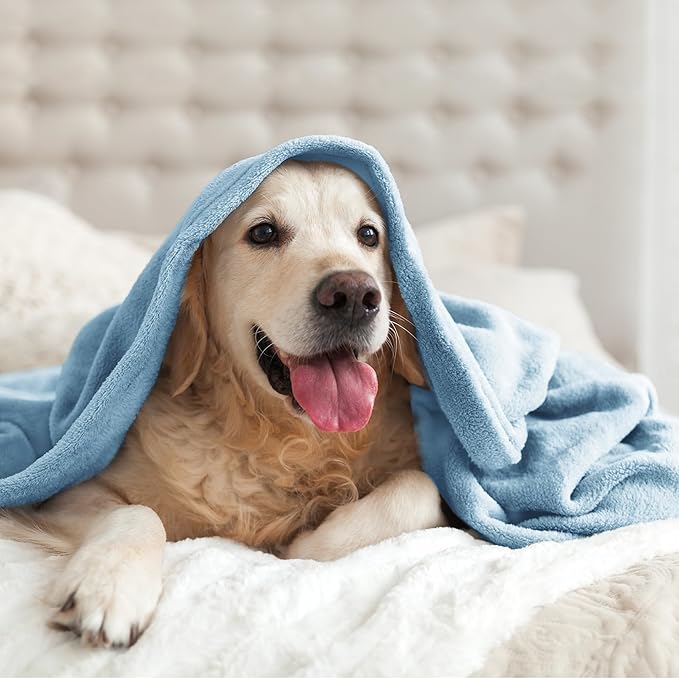 BEDELITE Fleece Blanket Twin Size Washed Blue Throw Blankets - Image 4