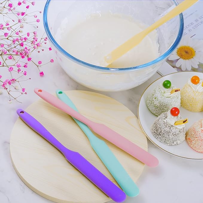4pcs Silicone Spatula Set Heat Resistant Cake Cream Butter Spatulas Mixing - Image 5