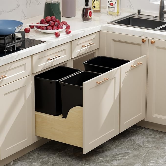 ROOMTEC 35QT Kitchen Trash Can, Sturdy and Lightweight Slim Trash Can, Trash - Image 5