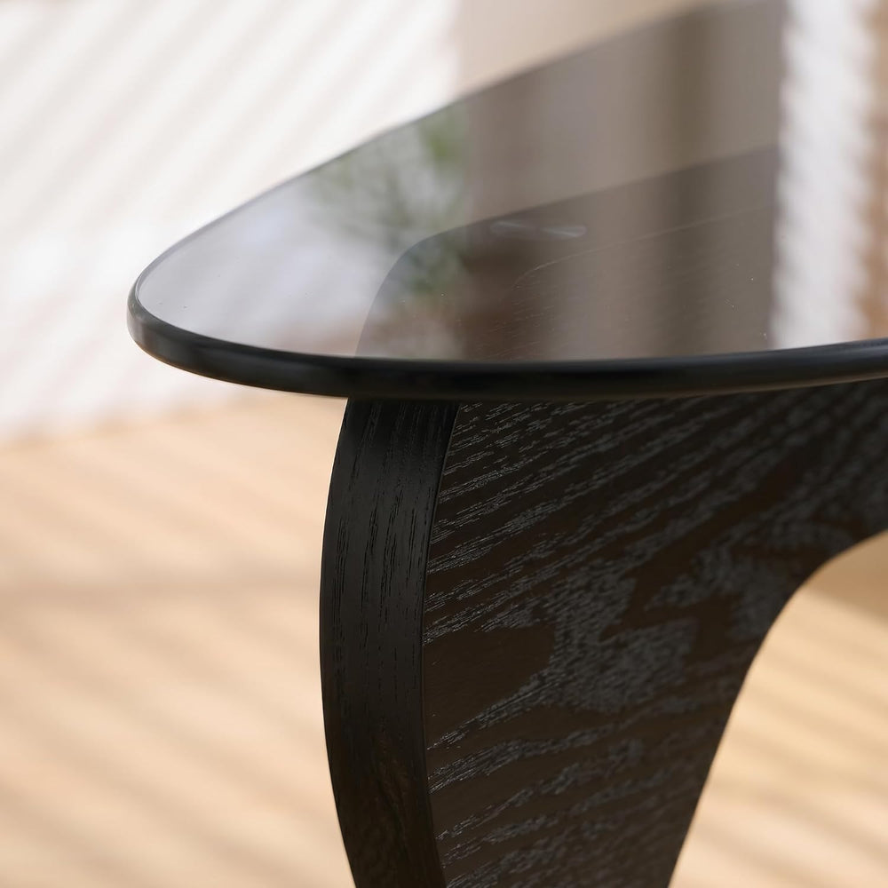 LukeAlon Black Grey Modern Triangle Coffee Table