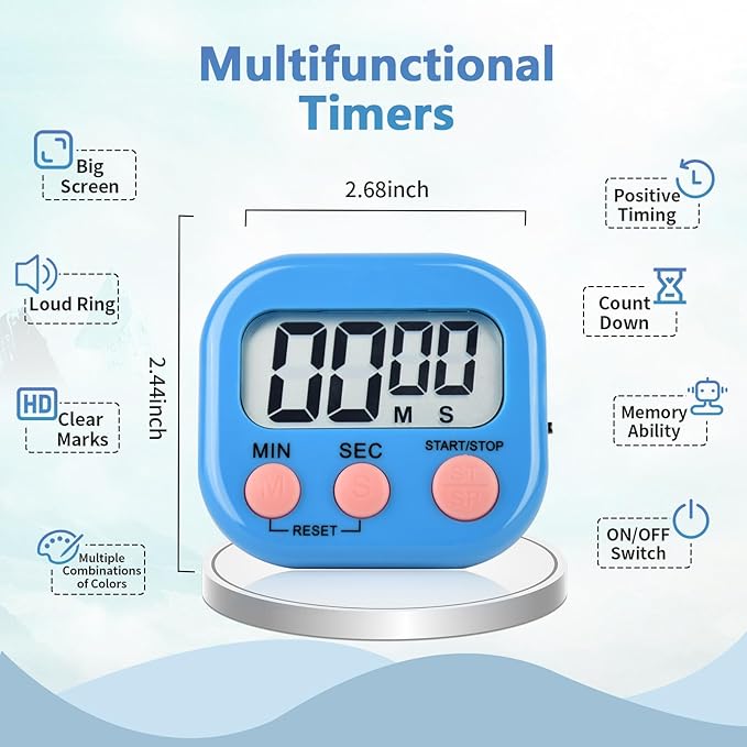 4 Pack Digital Kitchen Timer Magnetic Digital Timer - Image 2
