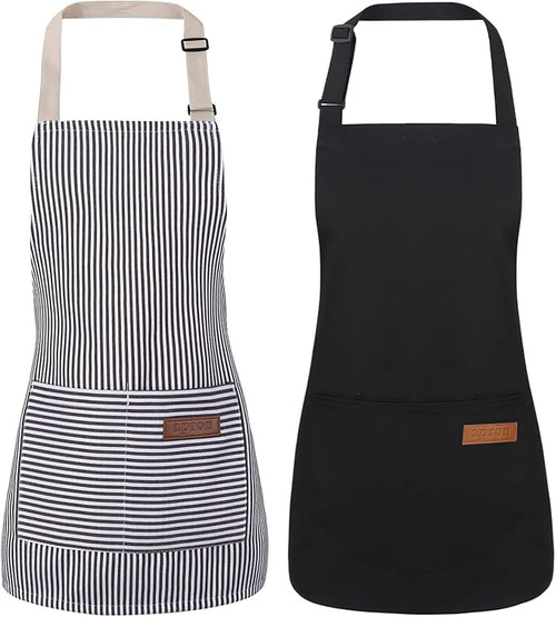 2 Pack Stripes Kids Apron, Kids Cooking Aprons by XLSXEXCL