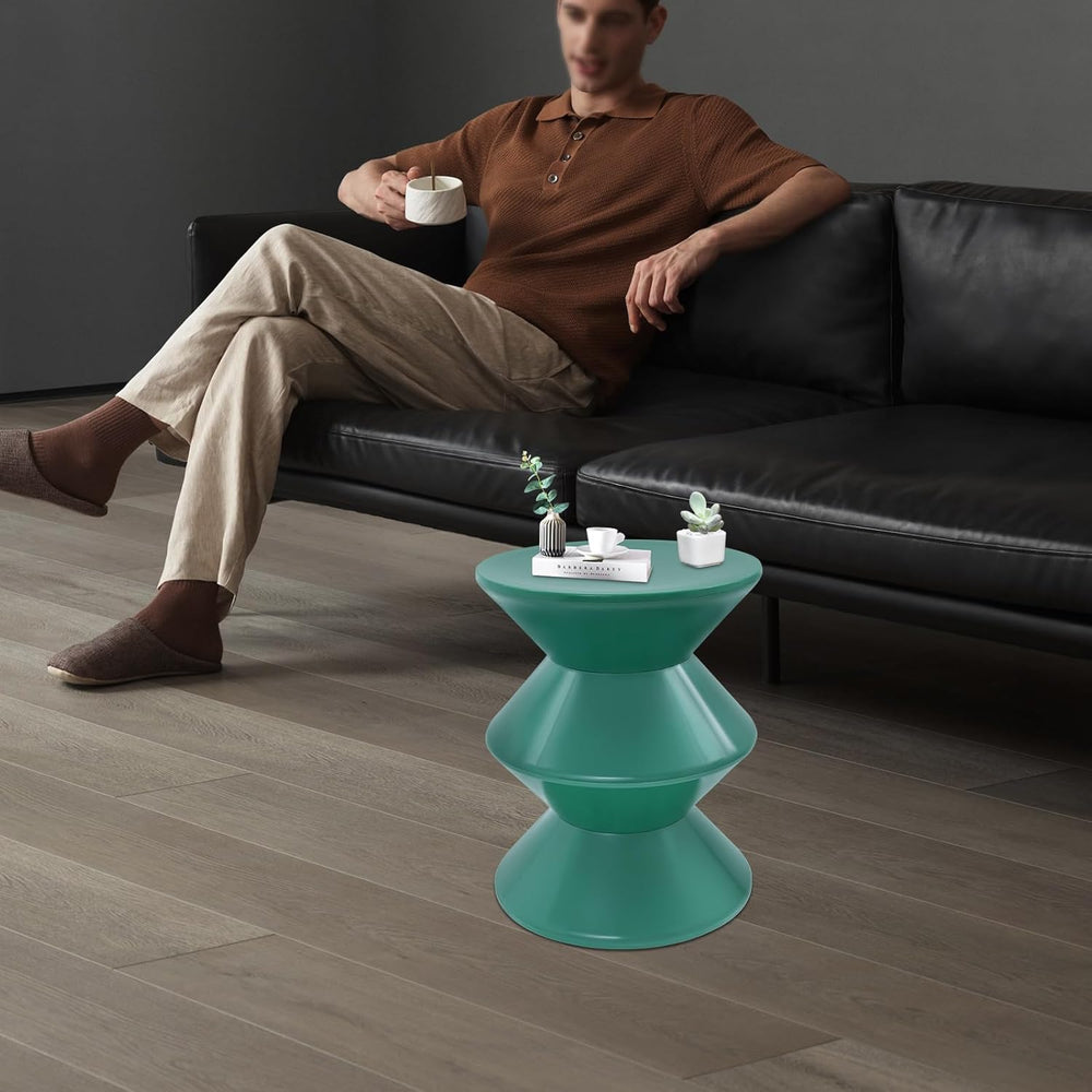 Creative Plastic Side Table - Modern Round Multi-Layer End Table for Sofa, Be...