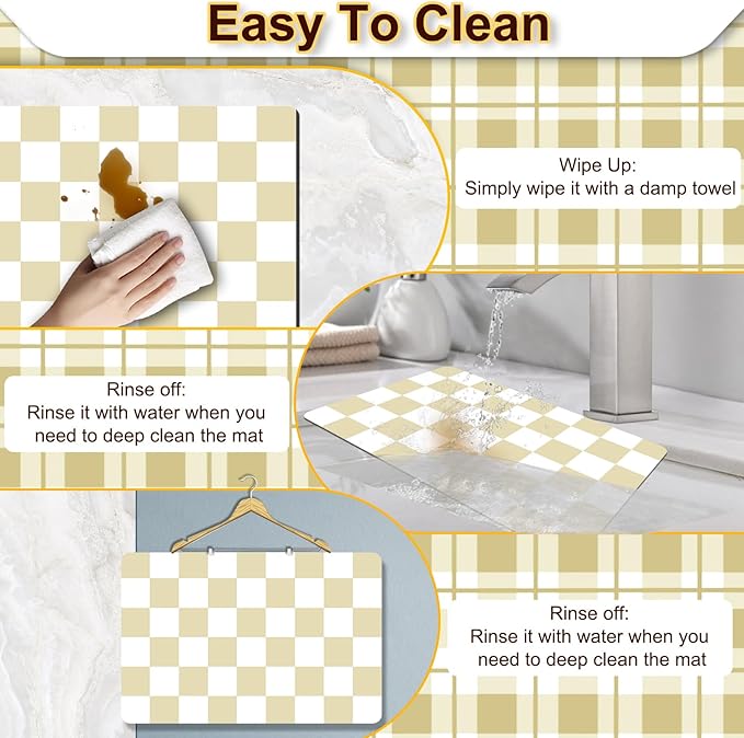 Dish Drying Mat for Kitchen, 15.7’’ X 17.7’’ Coffee Bar Mats for Countertop Fit - Image 4