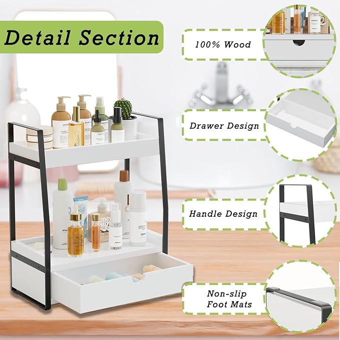 Boulphia 2-Tier Bathroom Organizer Countertop, Bathroom Sink Organizer - Image 7