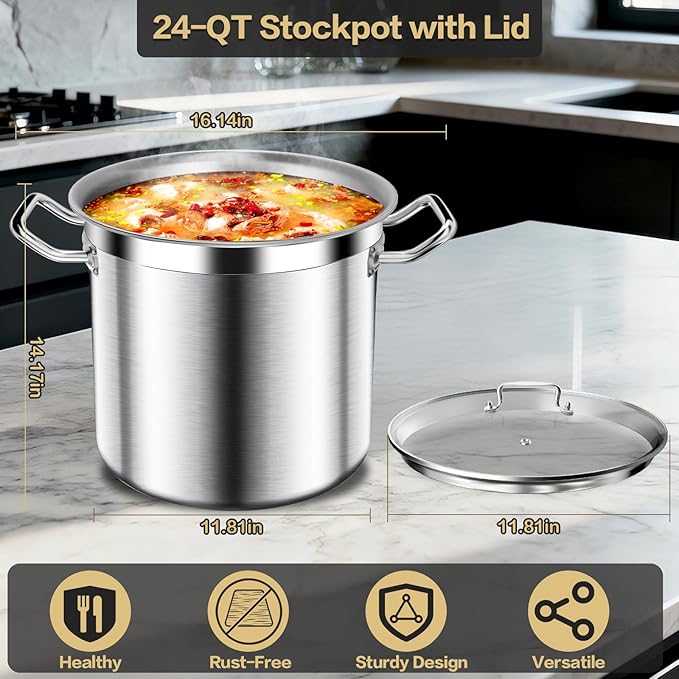Large Stock Pot-20QT Stainless Steel Stockpot