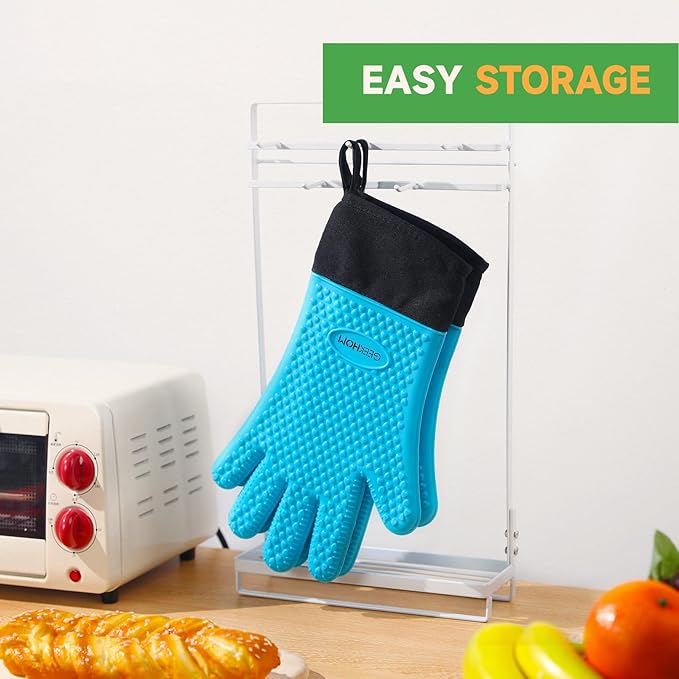 GEEKHOM BBQ Gloves Heat Resistant Oven Mitts - Image 7