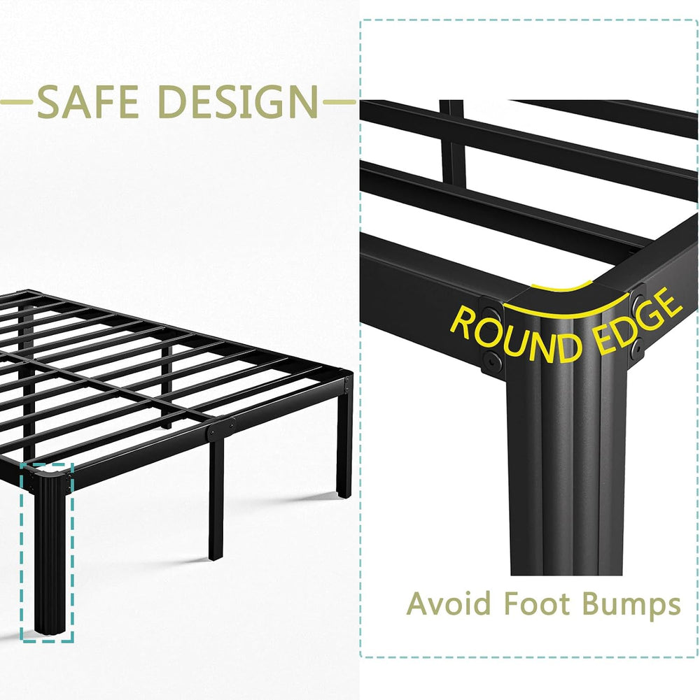 KERAMIK 12 Inch High King Size Bed Frame Metal, Platform King Bed Frame No Bo...