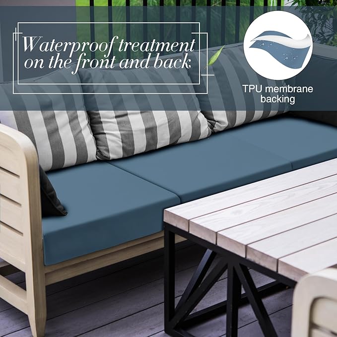 Newwiee Set of 4 Stretch Patio Cushion Covers Sofa Couch Seat Chair Slipcovers - Image 4