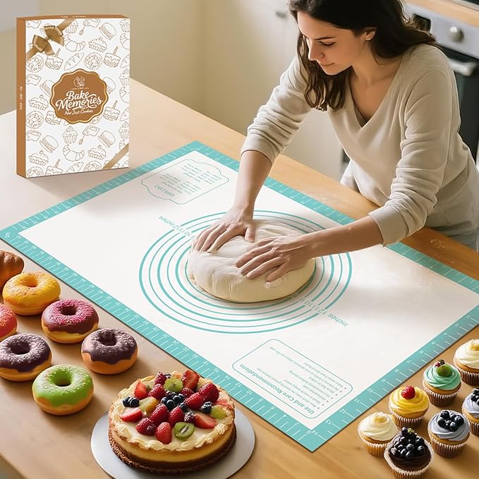 Non-Stick Silicone Pastry Mat, Silicone Baking Mat by MimekitchenKitchenHelper