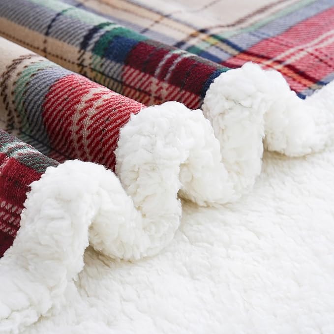 PU MEI Sherpa Fleece Throw Blanket 80" x 90" Reversible Plush Fluffy Large Big - Image 6