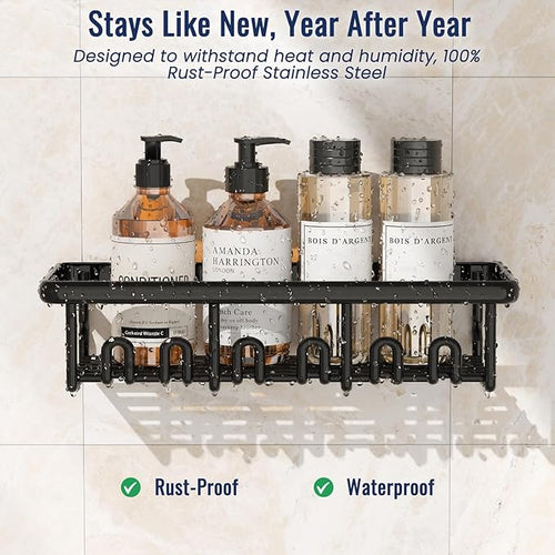 8 Pack Adhesive Rustproof Shower Shelves - Image 2