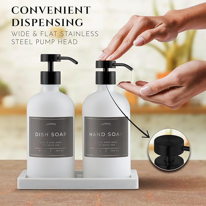 Glass Soap Dispenser Set of 2