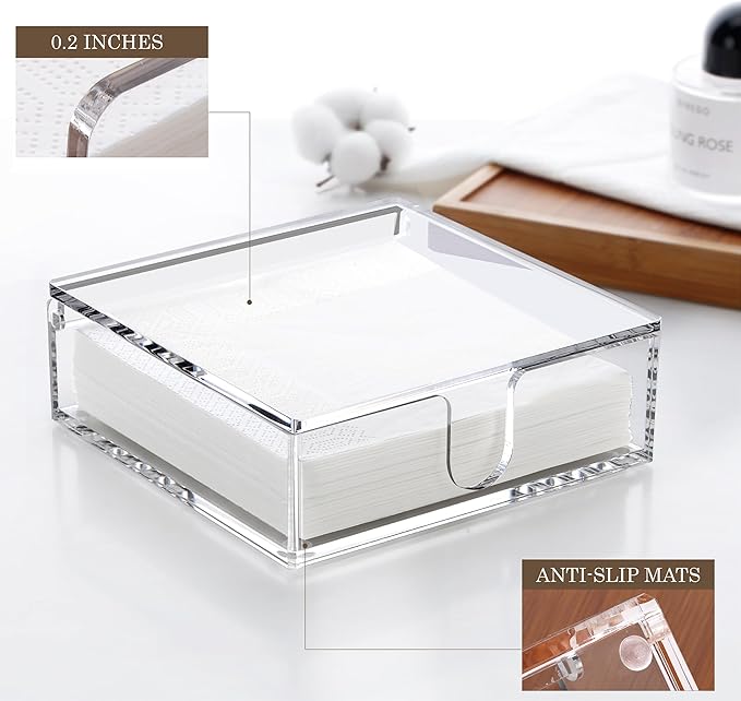 DINGHUO Acrylic Napkin Holder, Indoor & Outdoor, Bathroom Vanity - Image 6