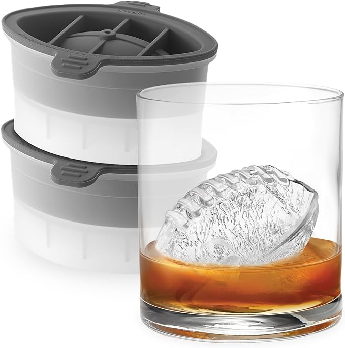 Tovolo Football Ice Cube Mold Pack of 2 Large Craft Ice Molds by Tovolo