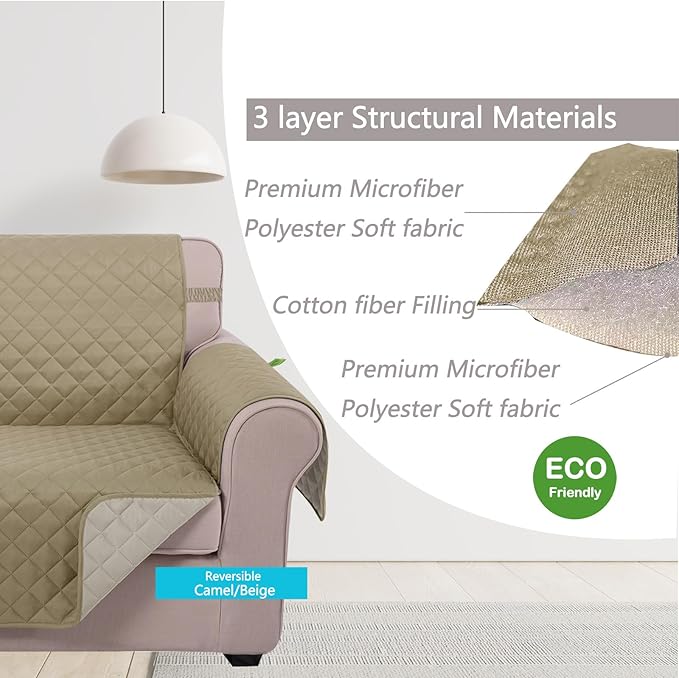 U-NICE HOME Large Sofa Cover Reversible Couch Cover - Image 4