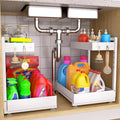 Under Sink Organizer Bathroom Kitchen: 2 Pack 2 Tier Metal Under Cabinet Storage by Unknown