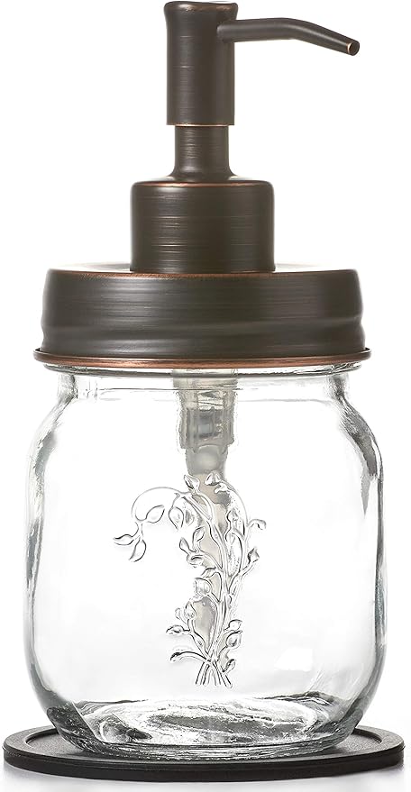 12oz Mason Jar Oil Rubbed Bronze Soap and/or Lotion Dispenser by Industrial+Rewind