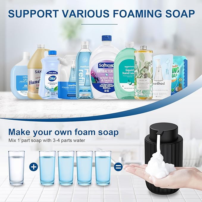 Ceramic Foaming Soap Dispenser, 12 oz Bathroom Foam Hand Soap Dispenser - Image 4