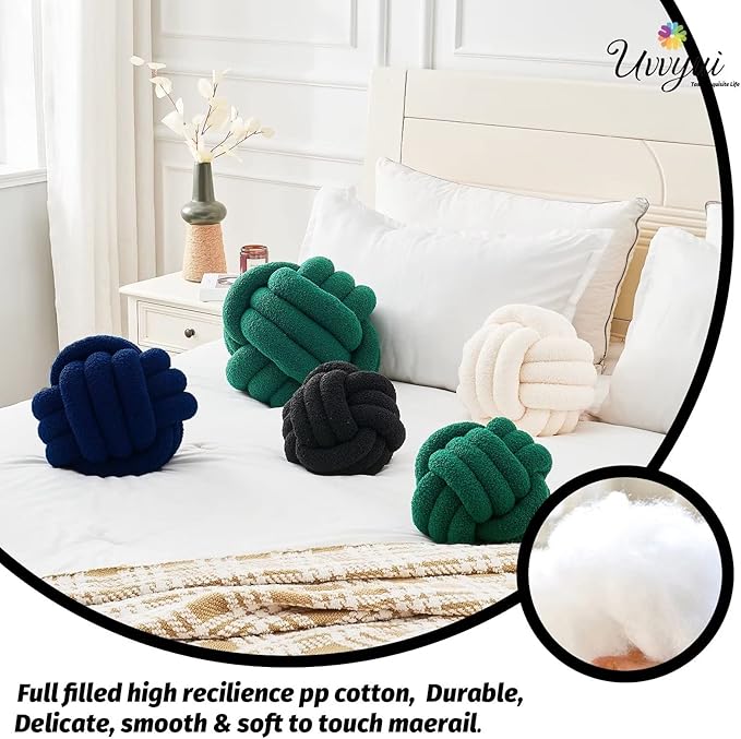 Uvvyui Knot Pillow Ball, Soft Home Decorative Pillows, Round Throw Pillow - Image 3