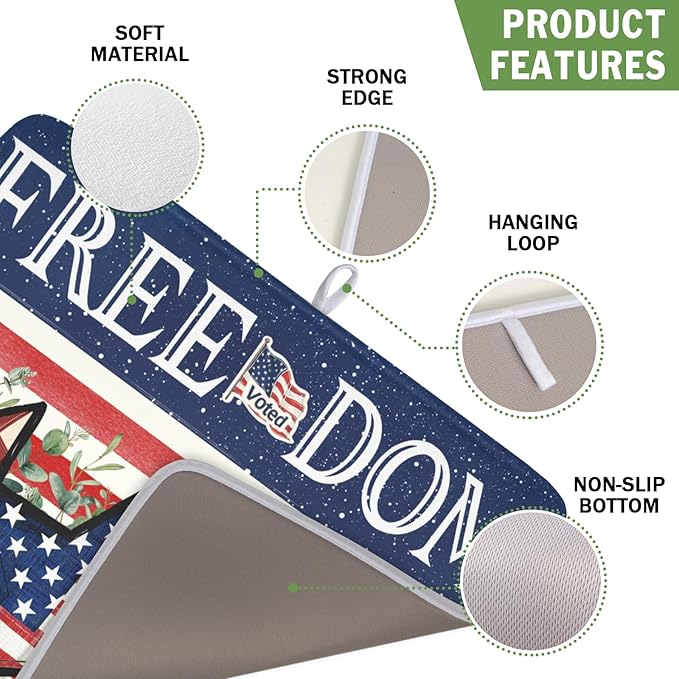 4th of July Dish Drying Mat 18x16 Inch, Patriotic Drying Mat - Image 3