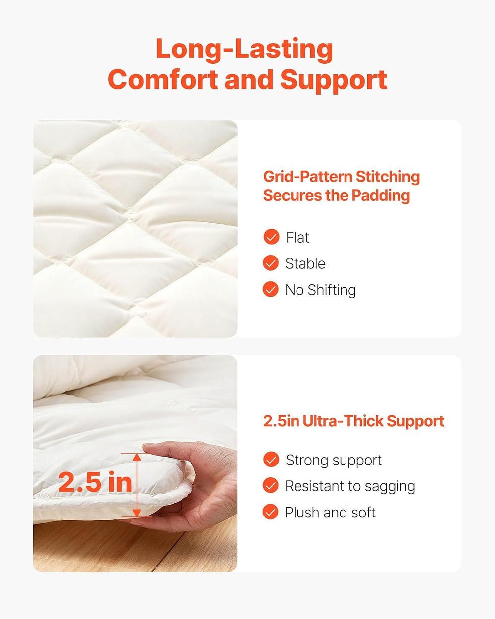 VEVOR Japanese Floor Mattress, Futon Mattress, 100% High Density Comfortable ...
