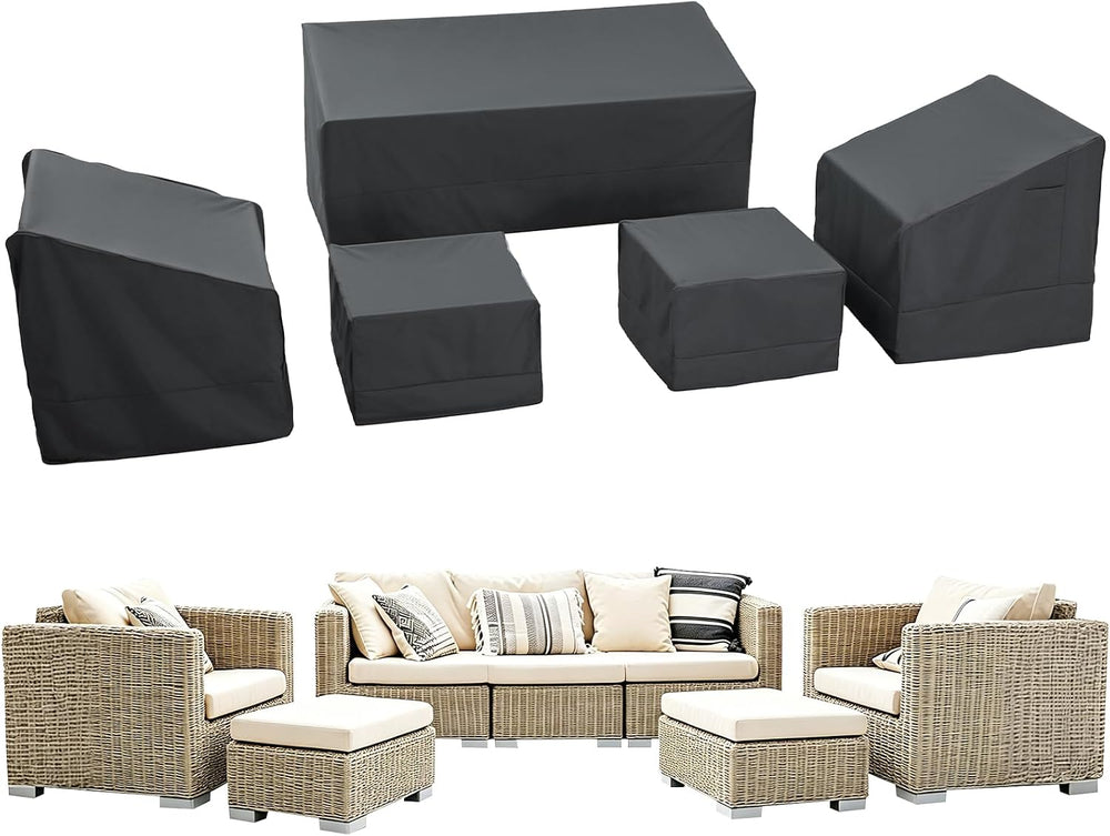 Loriano 5 Piece Patio Furniture Covers Set – Heavy-Duty 600D Oxford Fabric Wa...