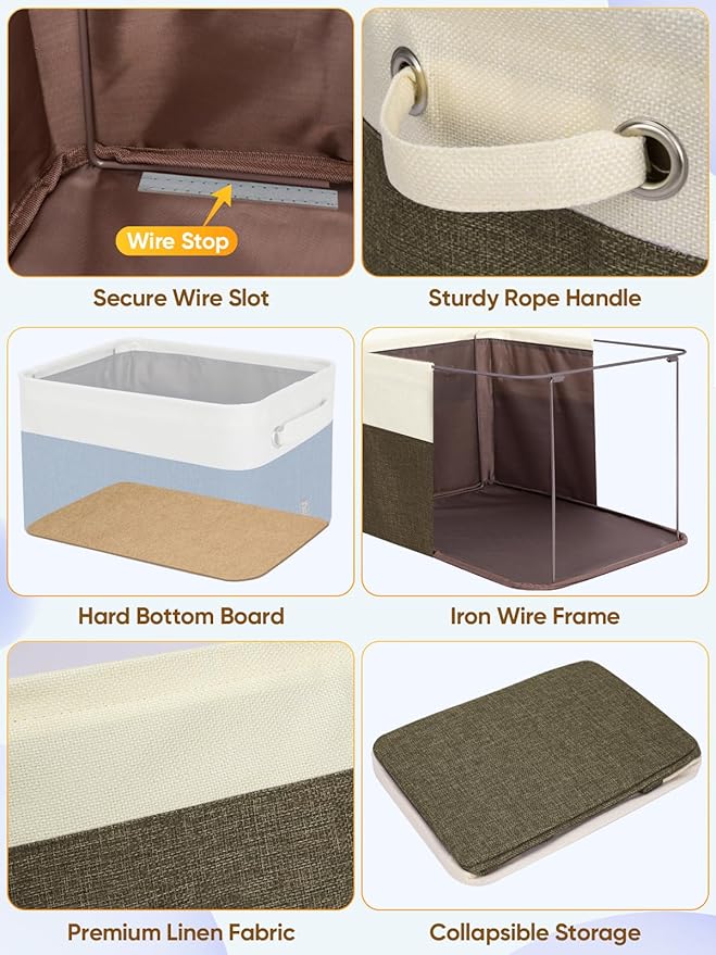 BALEINE 4 Pack Fabric Closet Storage Bins - Image 6