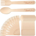LemonRoad 200 Pcs Thank You Disposable Wooden Cutlery Set Bamboo Utensils 100 by Unknown