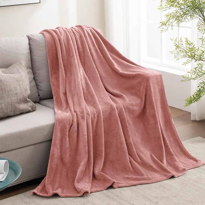BEDELITE Fleece Blanket Dusty Pink Throw Blankets - Image 5